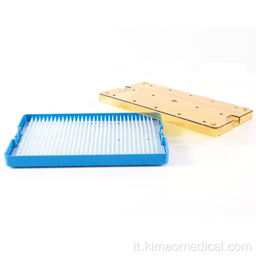 scatola di sterilizzazione per strumenti medici in silicone bianco